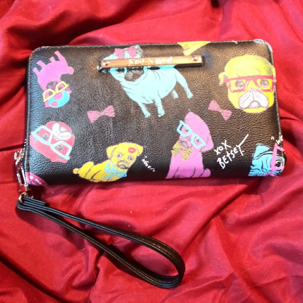 Betsey Johnson hipster pug wallet